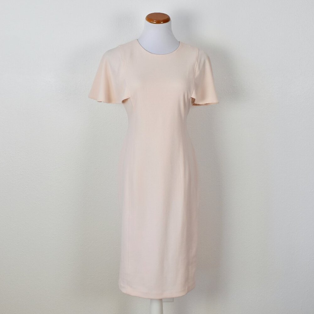 Calvin Klein Flutter Sleeve Sheath Dress Light Pink - 4